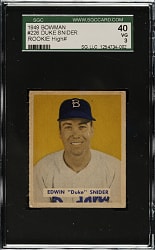 1949 Bowman #226 Duke Snider Rookie SGC VG 40