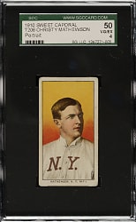 1909-1911 T206 White Border Christy Mathewson Portrait SGC VG/EX 50