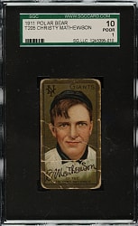 1911 T205 Gold Border Christy Mathewson SGC POOR 10 - Polar Bear Back