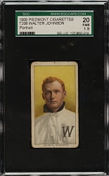 1909-1911 T206 White Border Walter Johnson Portrait SGC FAIR 20