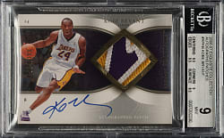 2006-2007 Upper Deck Exquisite Collection Autograph Patches Basketball #AP-KB Kobe Bryant #84/100 BGS MINT 9 with GEM 10 Signature
