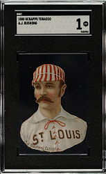 1888 H. D. Smith & Company Baseball Gum Card Die-Cuts Doc Bushong SGC POOR 1