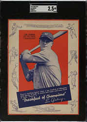 1936 Wheaties Series 4 Lou Gehrig SGC GOOD+ 2.5