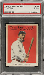 1914 E145 Cracker Jack #30 Ty Cobb PSA EX 5
