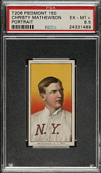 1909-1911 T206 White Border Christy Mathewson Portrait PSA EX-MT+ 6.5