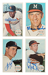 Signed 1964 Topps Giants Near-Complete Set (50/60) Plus 14 Duplicates