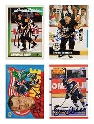1990 to 1999 Topps, Score, Upper Deck, and O-Pee-Chee Hockey Signed-Card Collection (117) Including Howe, Jagr, Trottier, and Mikita