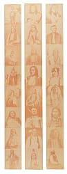 1930's R184-2 "Indian Chiefs" Complete Set (24) On Three Uncut Panels