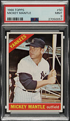 1966 Topps #50 Mickey Mantle PSA MINT 9