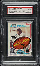 1982 Topps Football Unopened Cello Pack PSA MINT 9 - Lawrence Taylor Rookie on Top and James Lofton in Action on Back