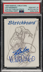 1998 Skybox Marvel Creators Collection Autograph Prize Spider-Man Sketchbook Signed by Stan Lee and Mike Wieringo PSA GEM MINT 10