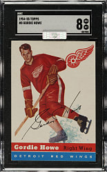 1954-1955 Topps Hockey #8 Gordie Howe SGC NM/MT 8 (MBA Silver Diamond)