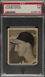 1948 Bowman #18 Warren Spahn Rookie PSA NM 7