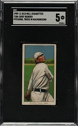1909-1911 T206 White Border Chief Bender Pitching, Trees in Background SGC EX 5 - Old Mill Back - 1 of 1 - Highest Graded!