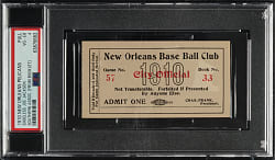 1910 New Orleans Pelicans Full Ticket PSA VG-EX 4 - Shoeless Joe Jackson on Team