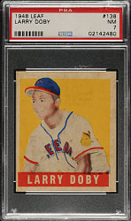 1948-1949 Leaf #138 Larry Doby Rookie Short Print PSA NM 7