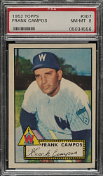 1952 Topps #307 Frank Campos PSA NM-MT 8