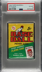 1968 Topps Second Series Unopened Wax Pack PSA EX-MT 6 - Nolan Ryan Rookie Series!