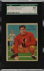 1935 R331 National Chicle Football #11 Turk Edwards Rookie SGC EX/NM 80