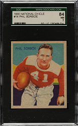 1935 R331 National Chicle Football #14 Phil Sorboe SGC NM 84