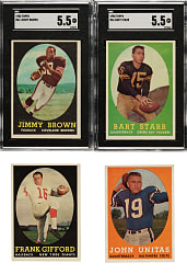 1958 Topps Football Complete Set (132) Including #62 Jim Brown Rookie SGC EX+ 5.5