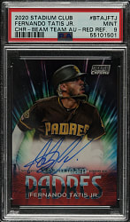 2020 Topps Stadium Club Chrome Beam Team Autographs #BTA-JFTJ Fernando Tatis Jr. Red Refractor #1/5 PSA MINT 9