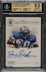 2012 Panini National Treasures NFL Greatest Signatures Football #1 Barry Sanders #15/25 BGS GEM MINT 9.5 with GEM 10 Signature