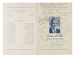 1949 Third Annual Governor's Dinner Multi-Signed Program with Rickey, Harridge, Chandler, and Hubbell