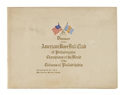 1910 Philadelphia Athletics Championship Dinner Program