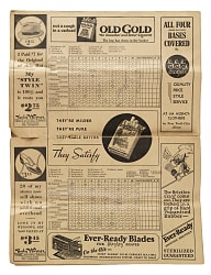 May 22, 1932 New York Yankees (vs. Philadelphia Athletics) Program - Jimmie Foxx Home Run, Lou Gehrig Triple, and Babe Ruth Two Hits