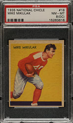 1935 R331 National Chicle Football #18 Mike Mikulak PSA NM-MT 8 (OC)