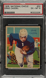 1935 R331 National Chicle Football #30 Ernie Caddel High Number PSA EX-MT 6