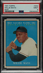 1961 Topps #482 Willie Mays MVP PSA MINT 9