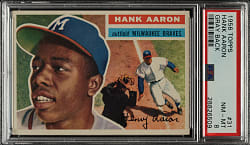 1956 Topps #31 Hank Aaron Gray Back PSA NM-MT 8
