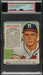 1954 Red Man Tobacco #NL-23 Eddie Mathews PSA NM-MT 8