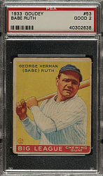 1933 R319 Goudey #53 Babe Ruth PSA GOOD 2