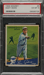 1934 R320 Goudey #6 Dizzy Dean PSA EX-MT 6