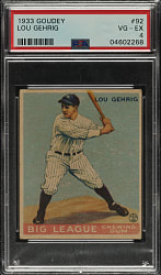 1933 R319 Goudey #92 Lou Gehrig PSA VG-EX 4