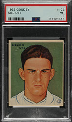 1933 R319 Goudey #127 Mel Ott PSA VG 3