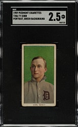 1909-1911 T206 White Border Ty Cobb Portrait Green Background SGC GOOD+ 2.5