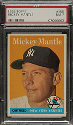 1958 Topps #150 Mickey Mantle PSA NM 7