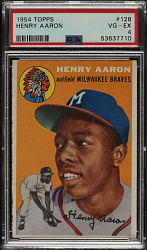 1954 Topps #128 Hank Aaron Rookie PSA VG-EX 4