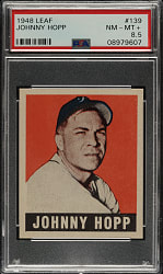 1948-1949 Leaf #139 Johnny Hopp PSA NM-MT+ 8.5