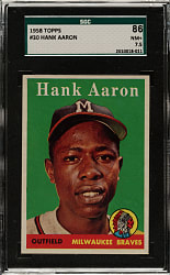 1958 Topps #30 Hank Aaron SGC NM+ 86