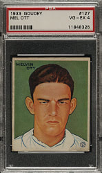 1933 R319 Goudey #127 Mel Ott PSA VG-EX 4