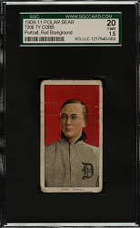 1909-1911 T206 White Border Ty Cobb Portrait Red Background SGC FAIR 20 - Polar Bear Back