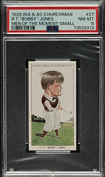 1928 W. A. & A. C. Churchman "Men Of The Moment In Sport" (Small) #27 Bobby Jones PSA NM-MT 8