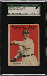1915 E145 Cracker Jack #14 Sam Crawford SGC VG 40