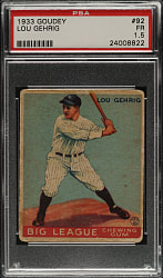 1933 R319 Goudey #92 Lou Gehrig PSA FAIR 1.5