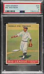 1933 R319 Goudey #22 Pie Traynor PSA EX 5